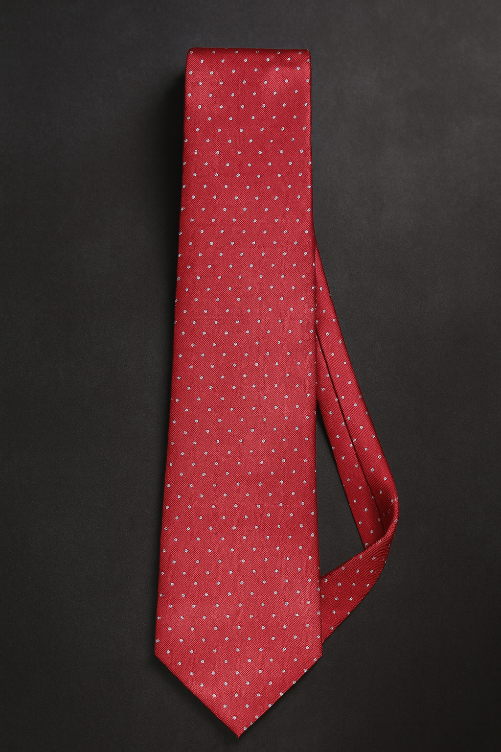 Cravatta rossa con micro-pattern chiaro