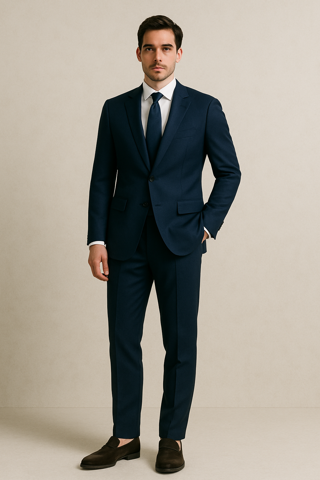 Abito Monopetto in lana Tasmania 150s | Blu