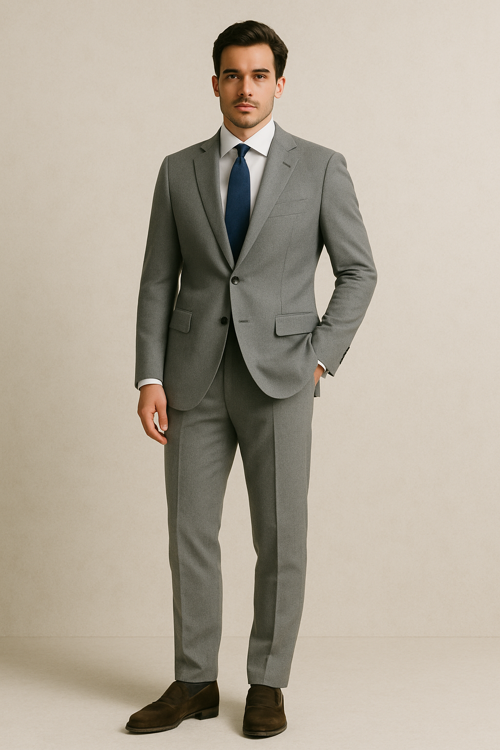 Abito Monopetto in lana Tasmania 150s | Grigio chiaro