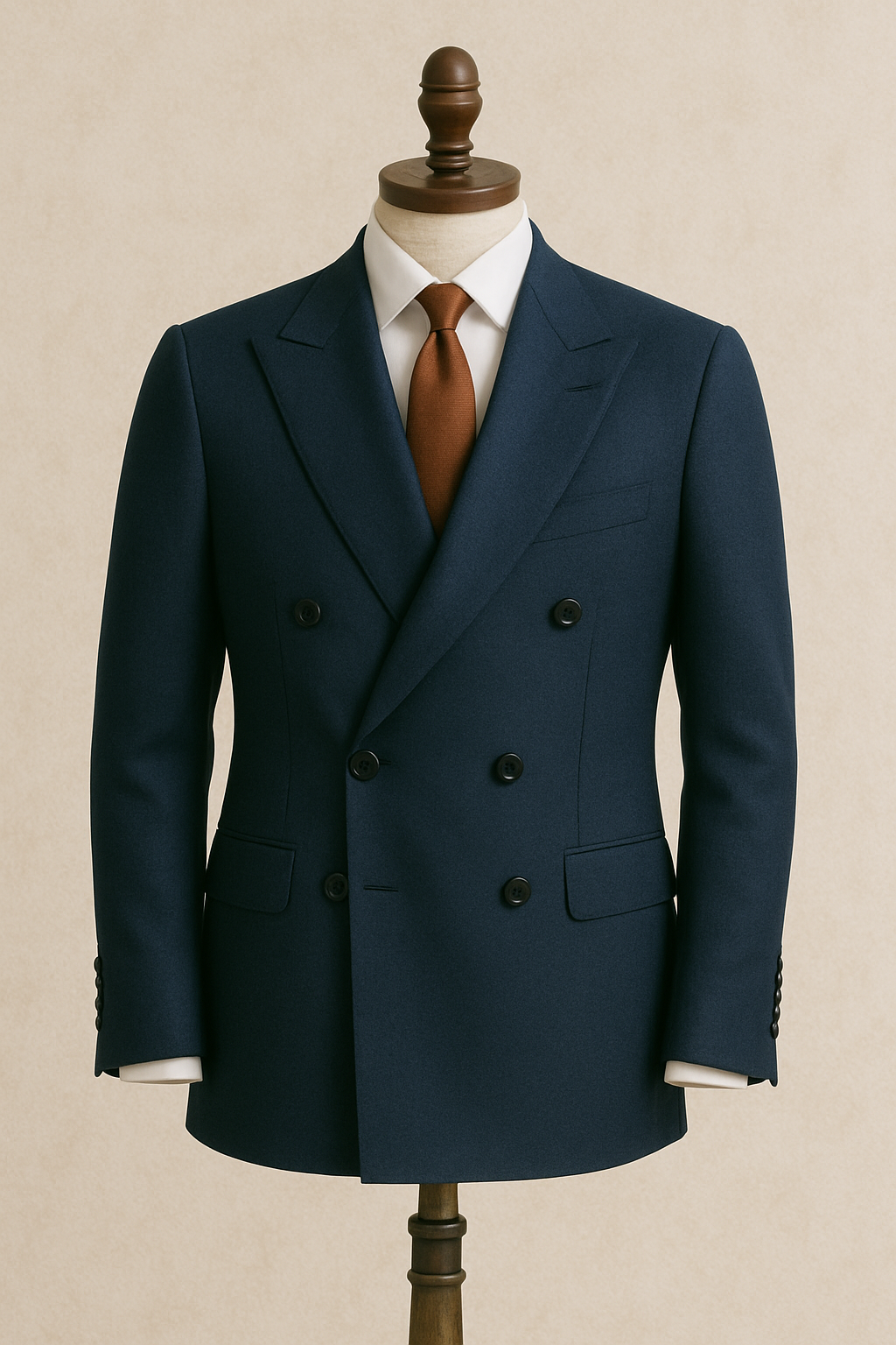 Abito Doppiopetto in lana Tasmania 150s | Blu