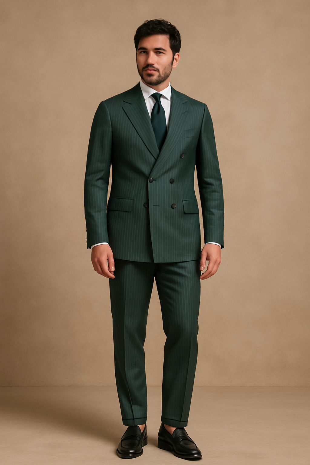 Abito Doppiopetto Solaro in lana Tasmania 150s | Verde