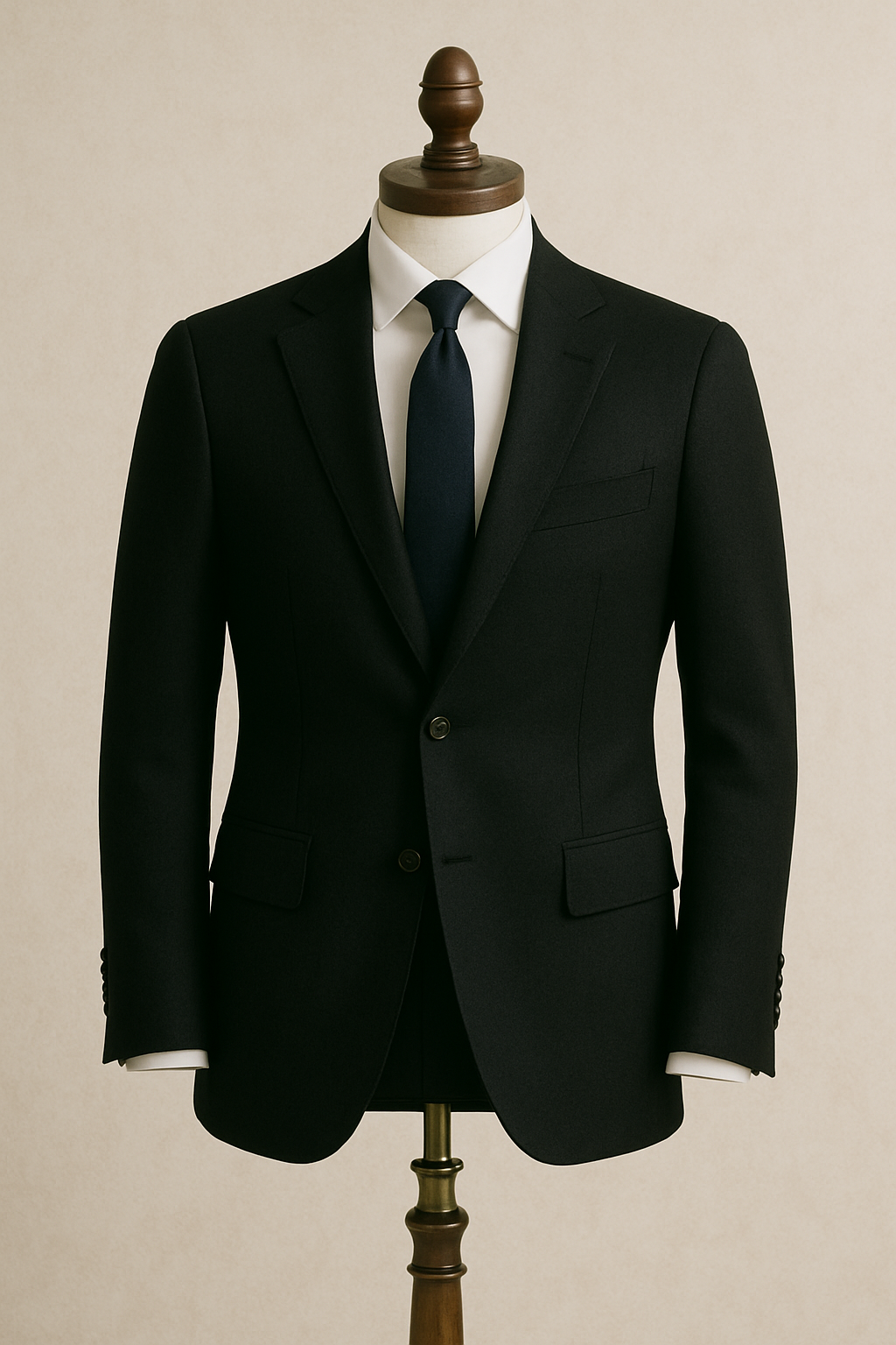 Abito Monopetto in lana Tasmania 150s | Nero