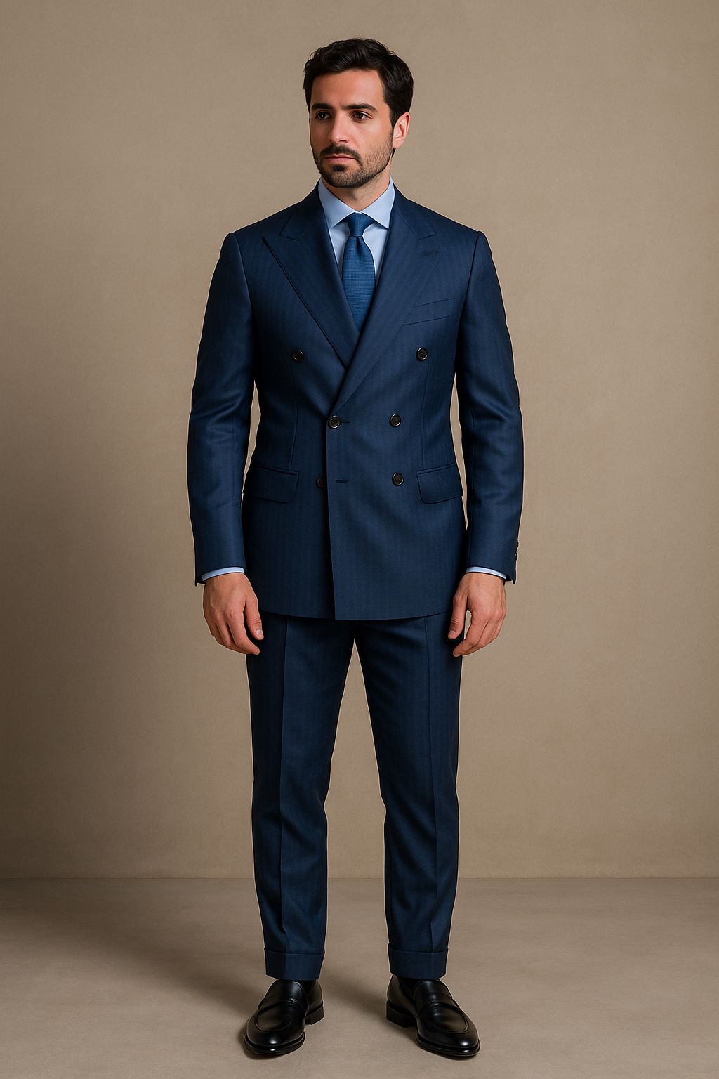 Abito Doppiopetto Solaro in lana Tasmania 150s | Blu