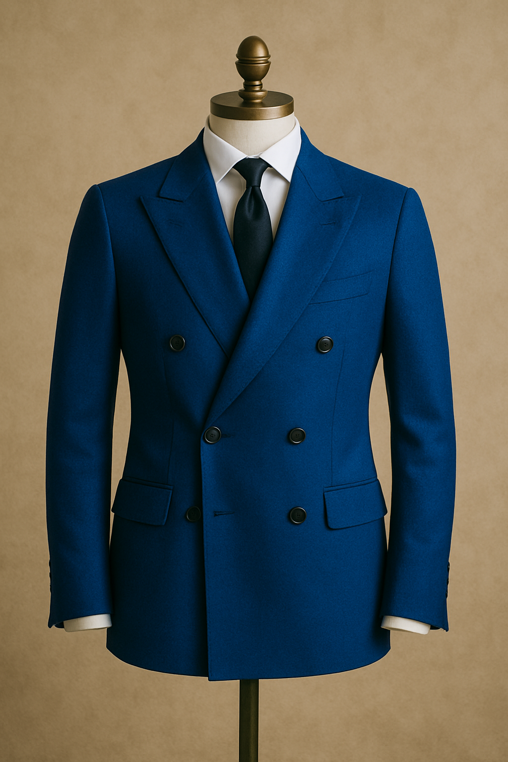 Abito Doppiopetto in lana Tasmania 100s | Blu Cobalto