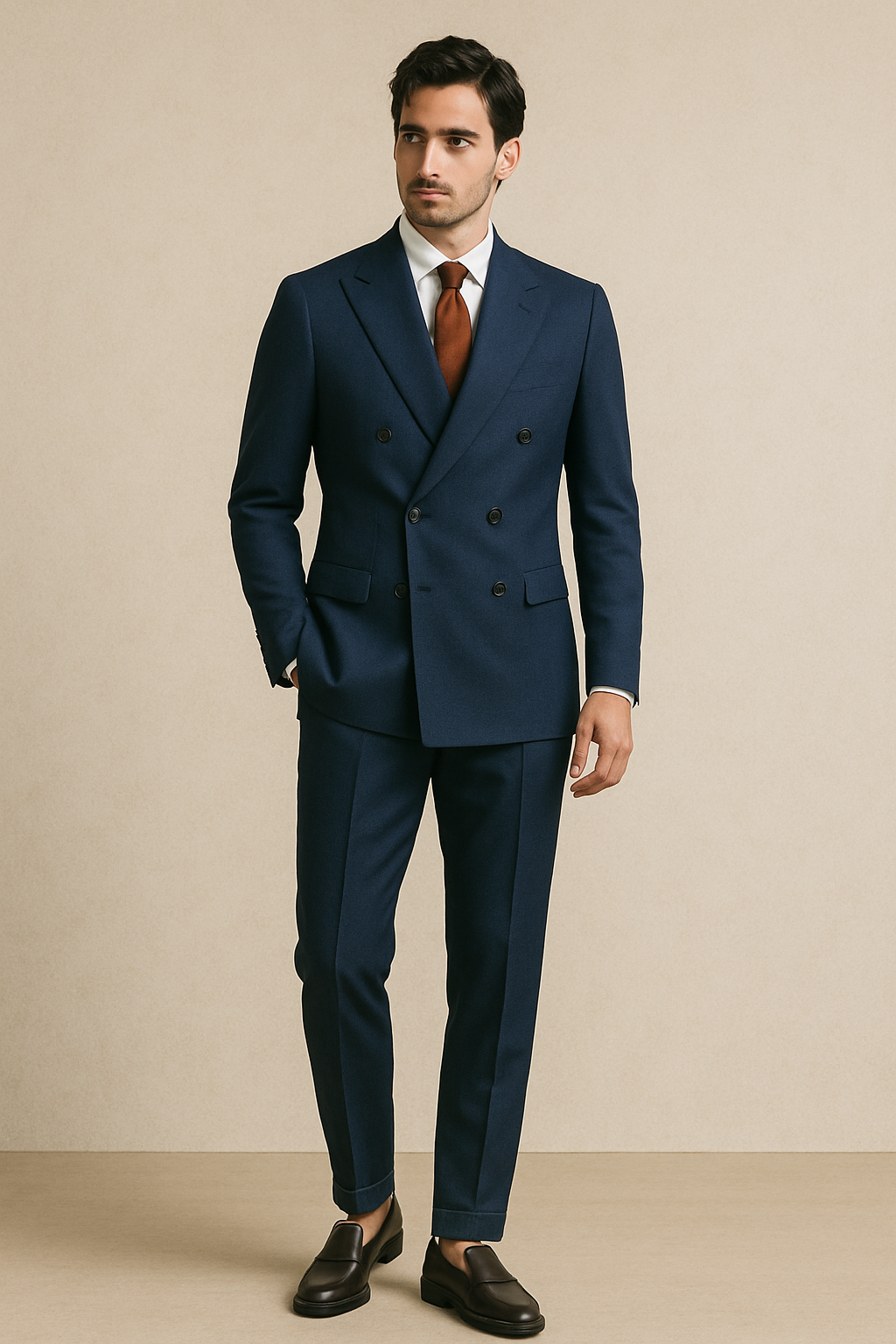 Abito Doppiopetto in lana Tasmania 150s | Blu